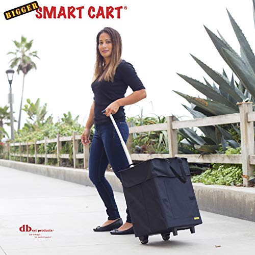 Dbest Products 01-004 Bigger Smart Cart, Black Collapsible Rolling Utility Cart Basket Grocery Shopping Teacher Hobby Craft Art thumb #5