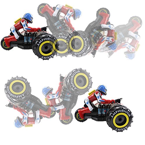 Fistone RC Car High Speed Spinning Stunt Car 2.4G Remote Control Amphibious Motorcycle Drives on Land and Water Vehicle Toys for Kids