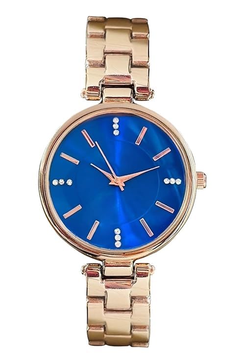 NIJAMRUT Women Wrist Watches Analog White Dial Womens Watch for Girls&Miss&Ladies Diamond Studded with Stylish Girlfriend Watches (Blue) (B0CXY4GR68) Amazon Price History, Amazon Price Tracker