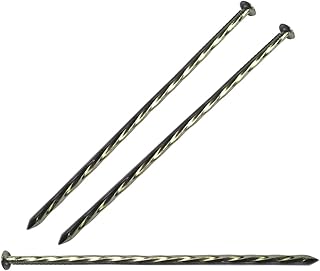MAOMBO 22 Pcs 8-Inch Landscape Stakes, Spiral Metal Galvanized Landscape Spikes, Garden Nails for Artificial Turf, Paver Edging, Weed Barrier, Carpentry and More