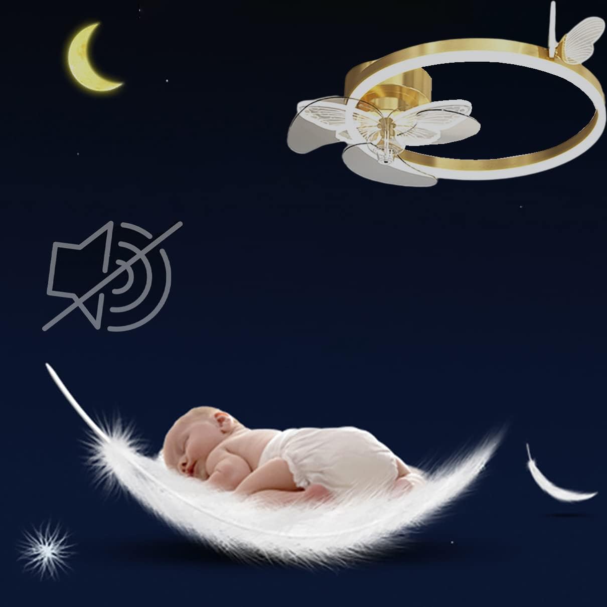 YUEGOO Ceiling Fans with Lamps,Kids Ceiling Fan with Light Led Dimmable 3 Speeds Fan Ceiling Light with Remote Control Modern Bedroom Silent Ceiling Fan Light with Timer/Black