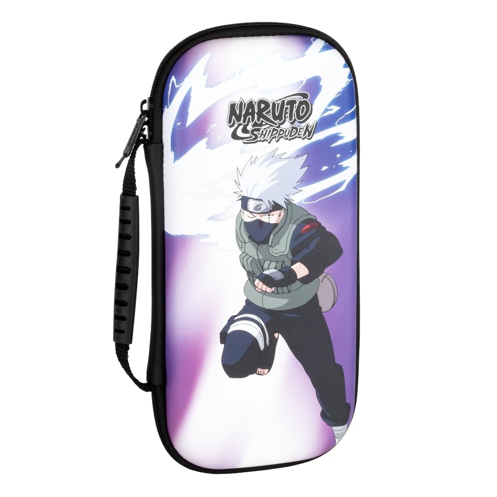 Konix Violett - Kakashi Naruto Shippuden Schutz- Und Tragetasche Für Nintendo Switch, Switch Lite Und Switch Oled - Platz Für 8 Spiele - Motiv Kakashi Chidori