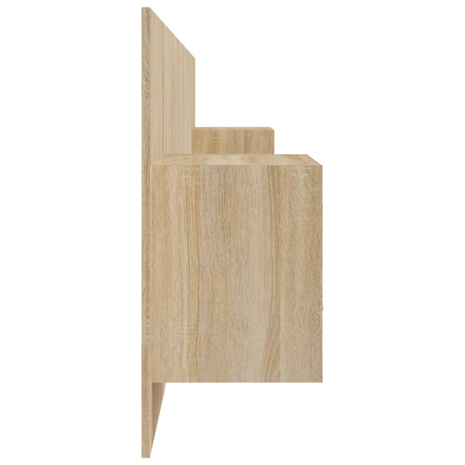 Tidyard Hoofdbord met opbergruimte, hoofdeinde voor bed met boekenkast, eikenhout, bruin, 120 x 18,5 x 104,5 cm
