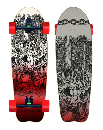 Heavy Poison Cruiser Skate Skateboard Complete Trucks 180mm - Bones Cast 31 Fish Heavy Poison Cruiser Skate Skateboard Complete Trucks 180mm - Bones Cast 31 Fish