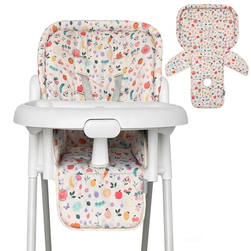 Baby High Chair Cover, Machine Washable High Chair Cushion Pad, Waterproof & Soft, Fits 3-5 Point Harness Chairs, High Chair Replacement Cover for Home & Restaurant Use Oatmeal
