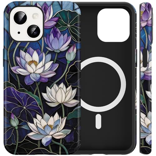 Coque iPhone 14 anti-rayures magnétique lotus protection écran 6.1
