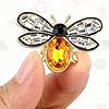 CharmeFleur Spilla Ape, Perno Brooch Ape Stil Vintage Cristallo Decorazioni Insetti Accessori Stilosi per Donne e Uomini Festa Incontro Spille Quotidiane per Donne #4