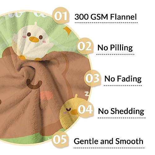 Blanket for Girls - 50"x60" Cute Throw Gifts - Personalized Green Soft Fuzzy Blankets for Bed, Couch & Living Room