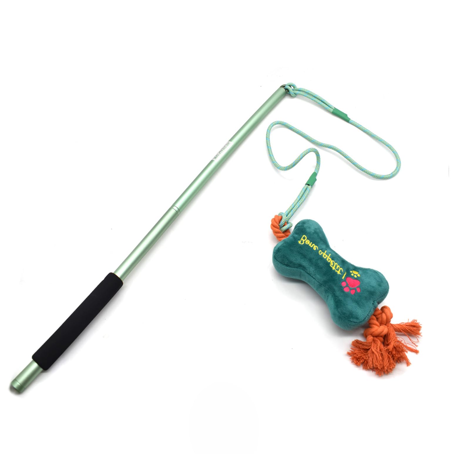 Angzhili 1 Pack Flirt Pole for Dogs,Dog Flirt Pole with Detachable Interactive Toys,Extendable Teaser Wand,Play Pole for Small Dogs Outdoor Exercise & Training