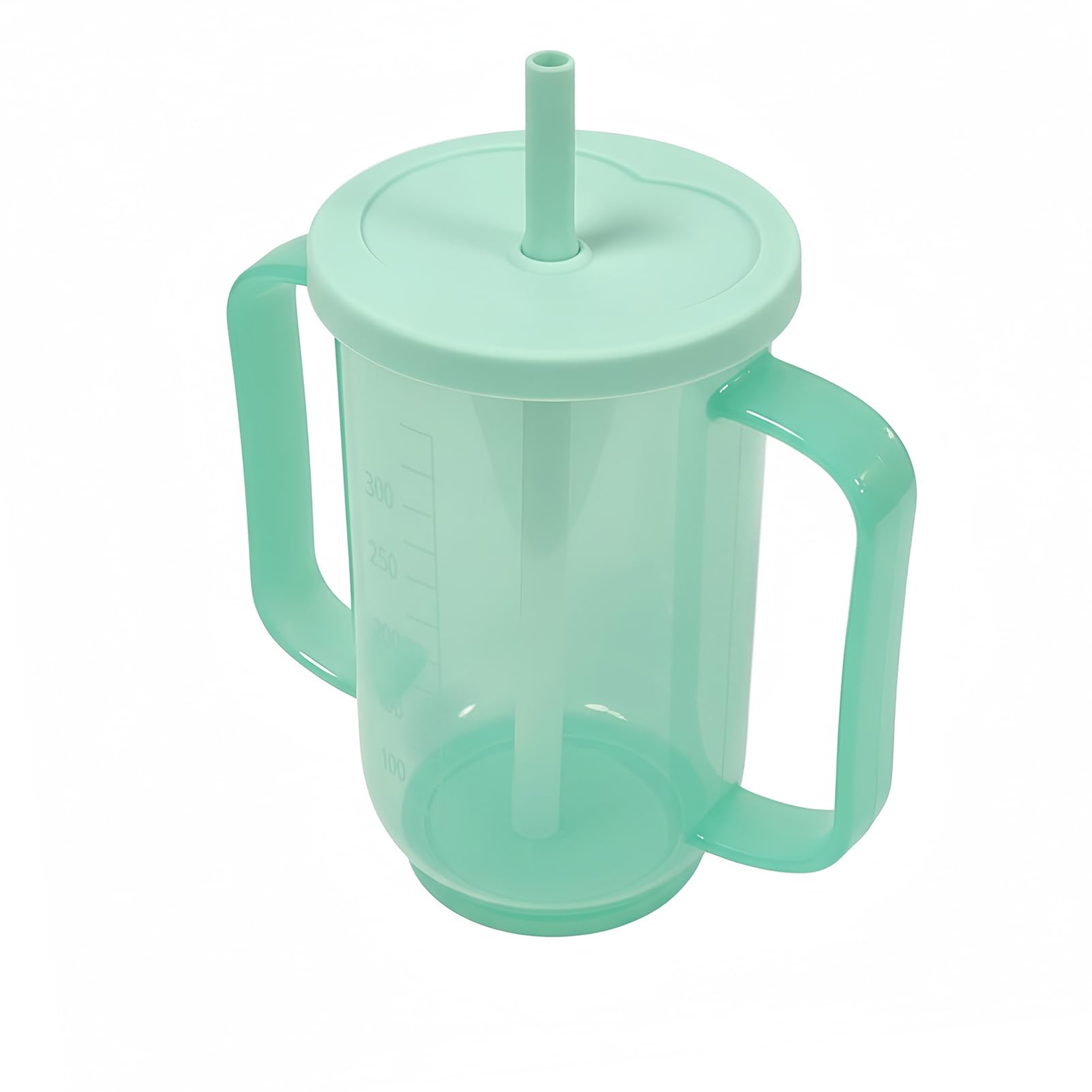 Kubek do smoothie 350 ml, nierozlewający się kubek do picia z pokrywką i słomką, kubek do picia dla dorosłych i osób starszych, szczelny kubek do pielęgnacji dla pacjentów leżących w łóżku