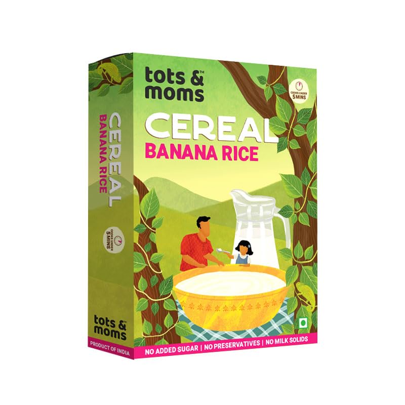 Tots & Moms Easily digestible Banana Rice Cereal for kids 200g | No Salt No Sugar - Preservatives Free | Made with Mineral Rich Raw Kerala Banana and Iron Rich Rajamudi Rice (B08X2JLWX9) Amazon Price History, Amazon Price Tracker