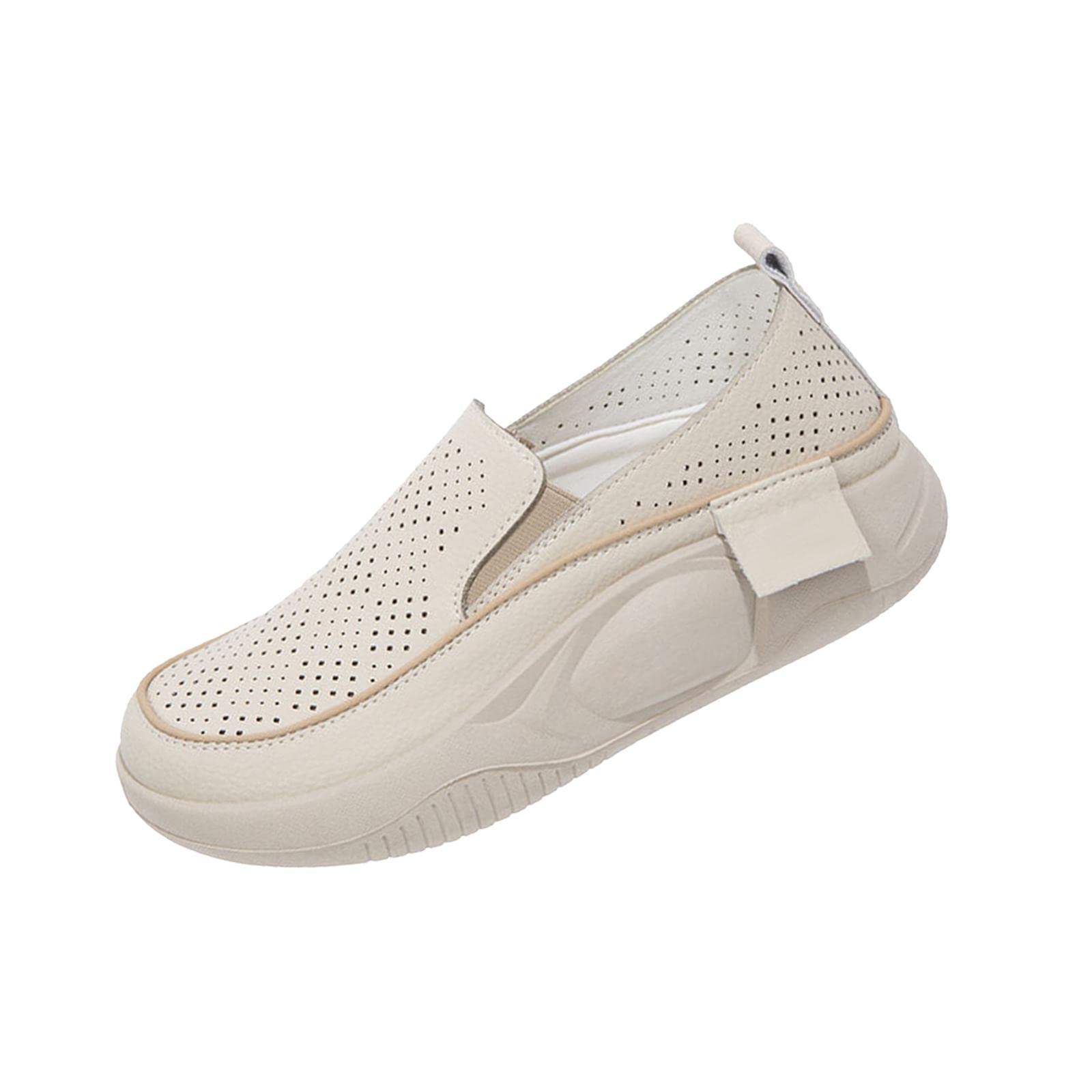 shopora Women'S Platform Sneakers Walking Shoes Soft Nonslip Lightweight Sports Shoes 36 Beige | Womens Shoes | Flats & Oxfords-picture-24