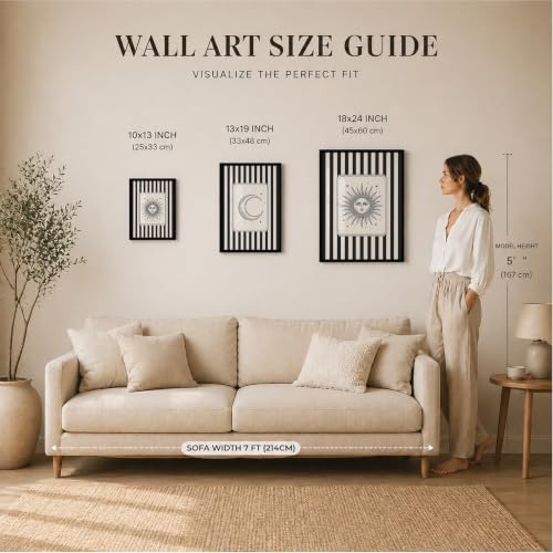 Image of Suneree Modern Wall Art Frame Set of 2 | Premium Minimalist Aesthetic Decor for Living Room, Bedroom & Office (Art 18, 13x19 Inches)