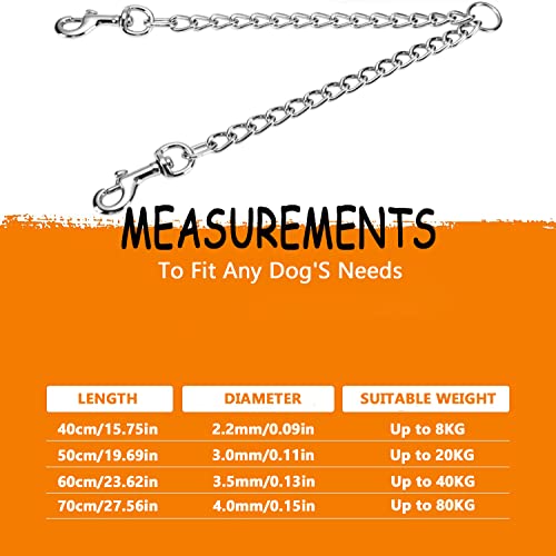 Juwow Metal Double Dog Chain Leash, Premium Quality No-Tangle Leash For Two Dogs Outdoor (3.0Mm X 18", Sliver) #TOP4