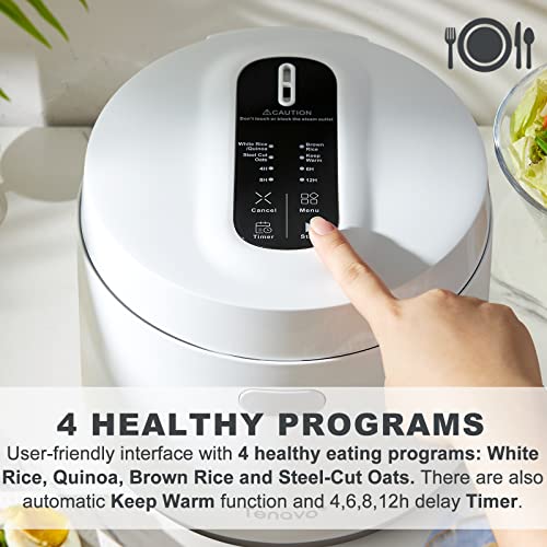 Tenavo Small Rice Cooker 3 Cups Uncooked,1.6L Rice Cooker Small, Portable Rice Cooker Small For 2-4 People, Mini Rice Cooker, Multi-Cooker For Brown Rice, White Rice, Quinoa, Steel Cut Oats, And Grains, Touch Control, 400W, Black #TOP1