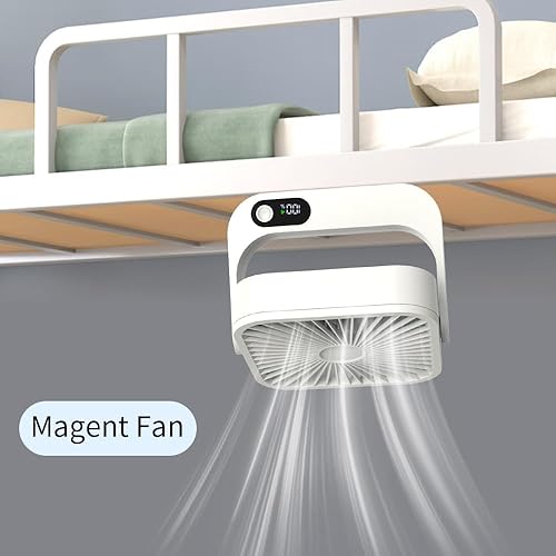 Miniatura 4 de Ventilador magnético aprobado para cruceros, recargable portátil, ajustable de 5 velocidades y ultra silencioso, hasta todo el día, ventilador de