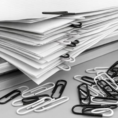 Image of Sumiko Black & White Paper Clip Box Stationery Set - 50 Push Pins 8 Paper Clips 80 Binder Clips 3 Compartments | Portable Paper Clips & Pins Kit for Home School Office & Gifts for All