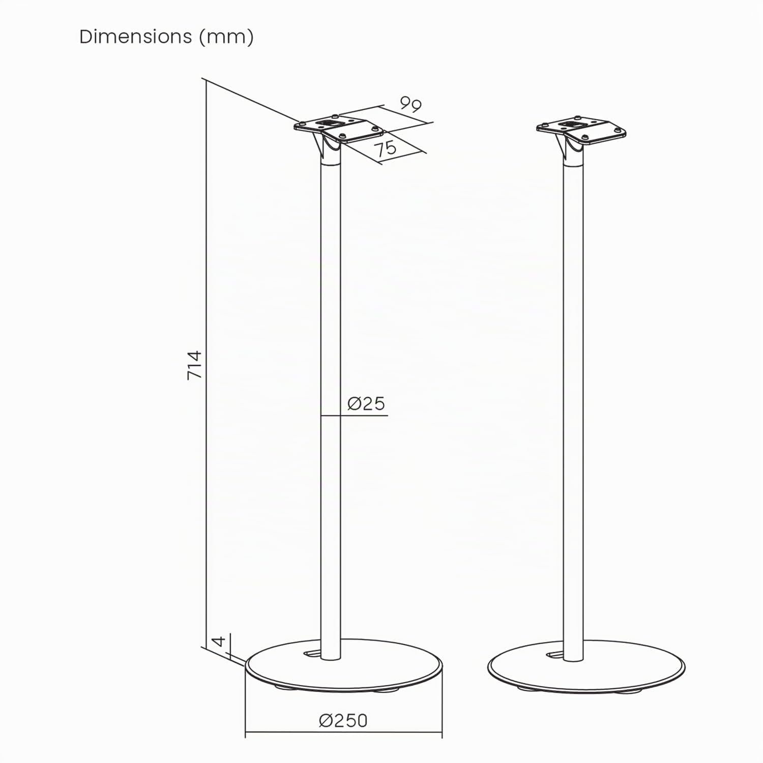 Maclean MC-995 2X Support de Sol pour Sonos Era 300 | Supports de Sol pour Sonos® Era 300