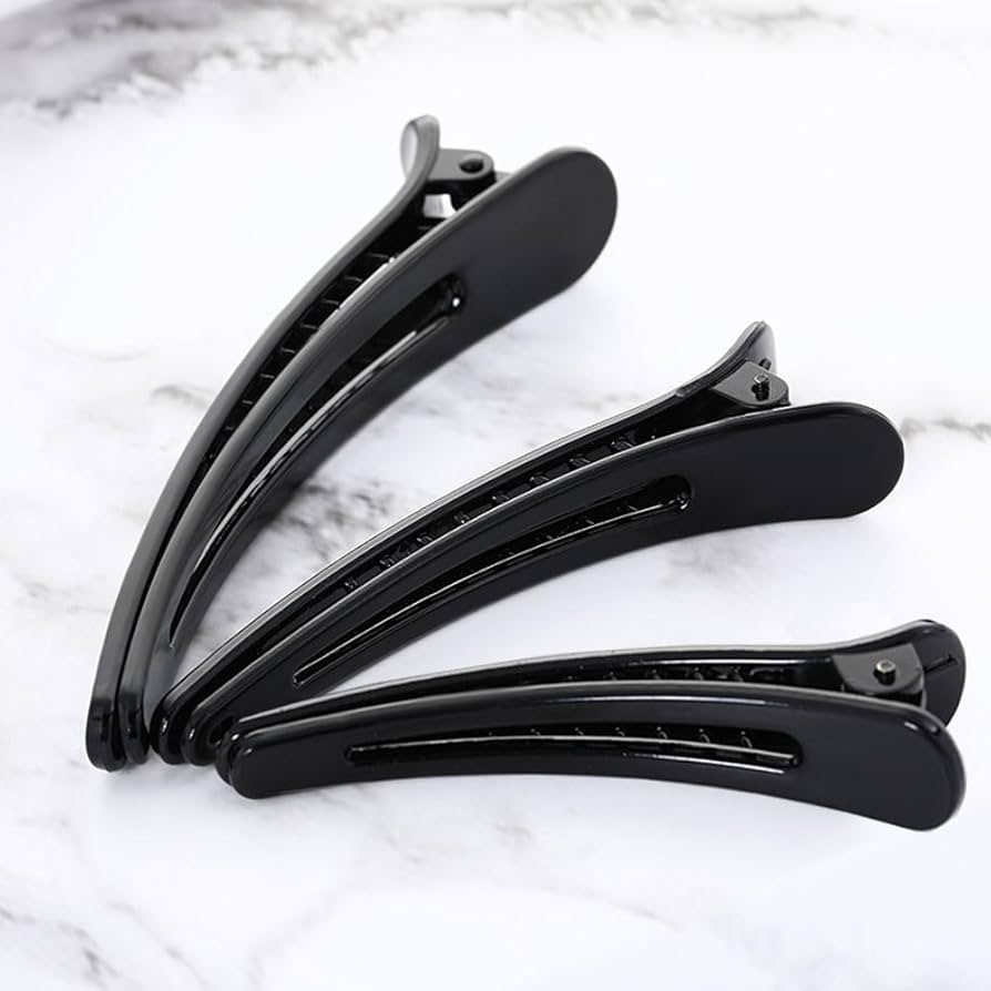 Amazon.co.jp: shefun ダッカール プロ用 lサイズ 大 黒 美容師