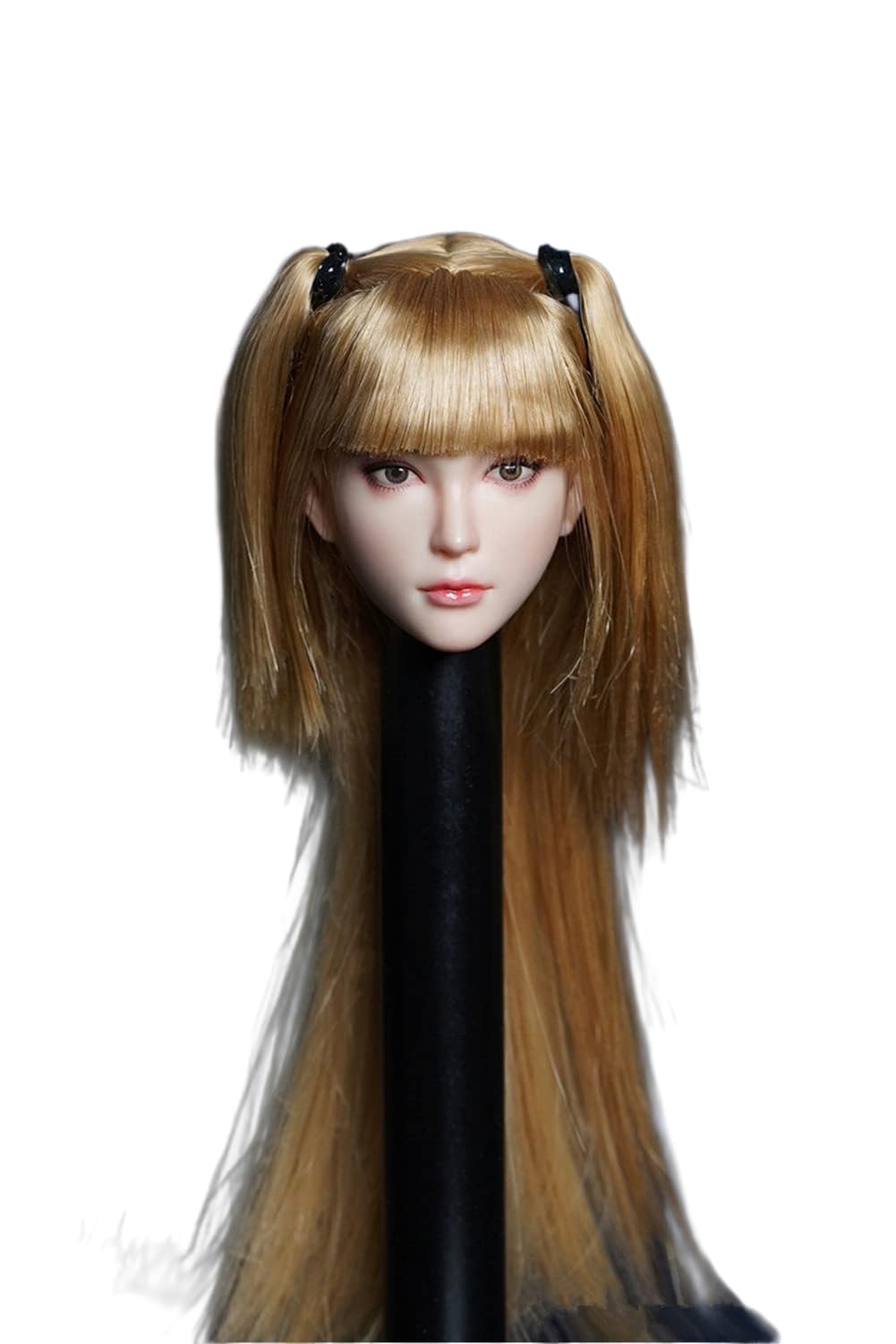 Tête sculptée 1/6 fille Asie pâle avec cheveux implantés de collection