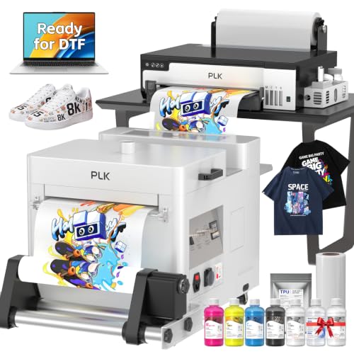 Image of PLK A3 DTF Printer with Shaker Dryer & Laptop, XP600 Printer A3 | Double-Speed, Film Cutter & Roll Feeder, White Ink Stirring System, Double Speed, Apparel Printing(2 Year ink Included)