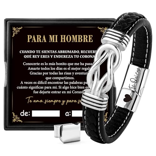 Rebundex Pulsera Cuero Regalos Originales para Hombre Navidad Regalos San Valentin Hombre Originales Pulseras para Parejas de Novios Cumpleaños Aniversario Boda Novio Esposo Pareja Hijo Amigo Padre Rebundex Pulsera Cuero Regalos Originales para Hombre Navidad Regalos San Valentin Hombre Originales Pulseras para Parejas de Novios Cumpleaños Aniversario Boda Novio Esposo Pareja Hijo Amigo Padre
