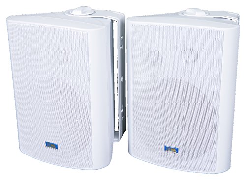 TIC ASP120-W 6.5" Weather-Resistant Outdoor Patio Speakers with 70v Switch (Pair) - White