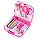 Nähbox, sichere Nähsetbox in kompaktem Design, einfach zu transportieren für die Familie auf Reisen(rot)