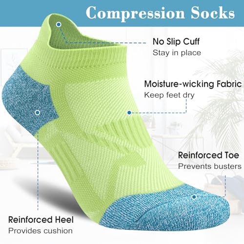Gonii Compression Athletic Socks Cushioned Anti-Blister Comfort Fit Ankle Socks 5-6 Pairs3
