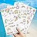 Temporary Tattoo for Kids Unicorn Rainbow Flower Cute-118 Glitter Styles Crown Swan Metallic Waterproof Groovy Fake Tattoos Body Face Tattoos Stickers Birthday Party Favors Decorations for Girls Boys