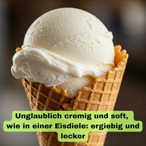Bazko Erdbeere Eispulver für Eismaschine | Softeispulver Speiseeispulver 2 kg für 6 kg Eis | 1:2 | Nur Wasser Hinzufügen | Cremig & Ergiebig – Bild 3