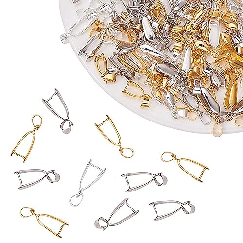 Ylinwtech 100 Piezas Enganches para Colgantes,Cierres para Collares,Ganchos de Collar,Cierre Bails Colgantes,DIY Accesorio para Fabricación,Colgante,Collar,Broches (20 x 8 x 5.5 mm)