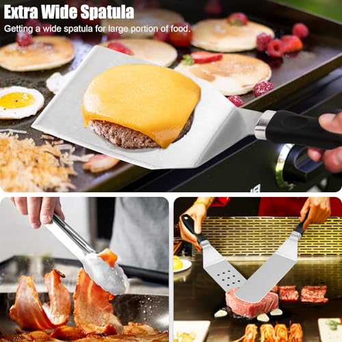 Grilliance 27Pcs Blackstone Griddle Accessories Kit, Flat Top Grill Tools For Camp Chef,Hibachi Enlarged Spatula Gift Set With Basting Cover,Burger Press Patty Maker For Outdoor Bbq Teppanyaki thumb #4
