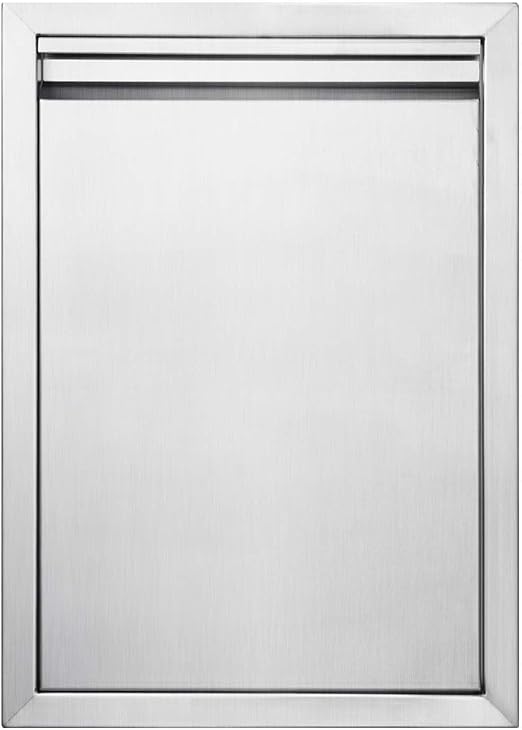 JIE JIN BBQ Access Door 17" W X 24" H Outdoor Kitchen Doors Single Door Thickened 304 Stainless Steel Outdoor Kitchen Accessories Door for Indoor/Outdoor Kitchen Outdoor Cabinet BBQ Island