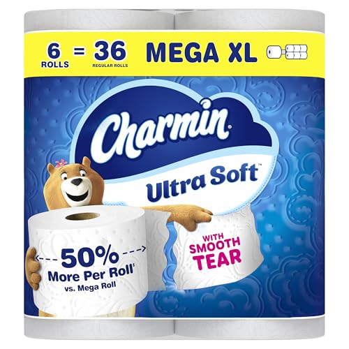 Image of Charmin Ultra Soft Toilet Paper, 6 Mega XL Rolls = 36 Regular Rolls