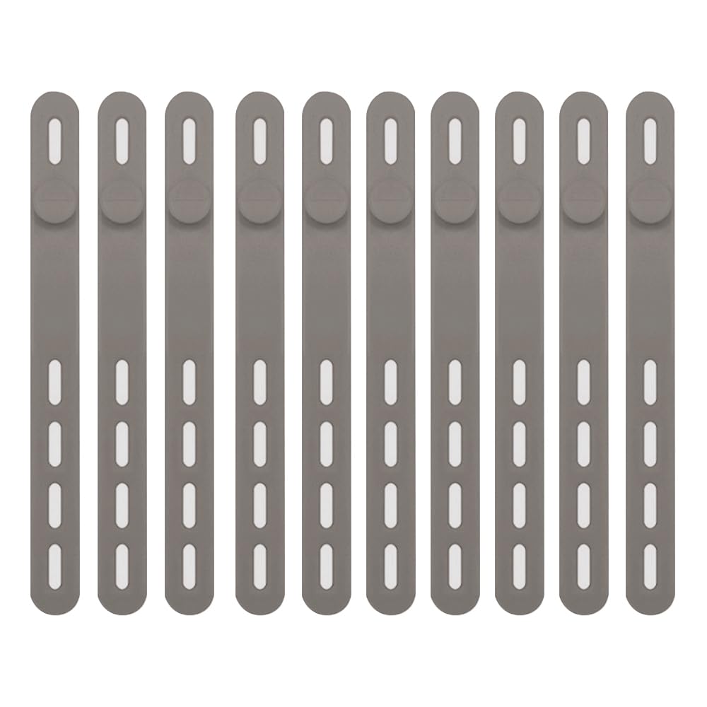 MiOYOOW Fishing Rod Straps, 10PCS Non-Slip Silicone Fishing Pole Fixing Ties Adjustable Band Belt for Holding Rods, Fish Lines, Floats