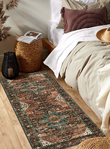 Moynesa Ultra-Thin Washable Runner Rug - 2x5 Laundry Room Rug Low Pile Hallway Rug Runner, Non Slip Non Shedding Pet Friendly Indoor Floor Carpet Runner for Bathroom Kitchen Living Room Bedside