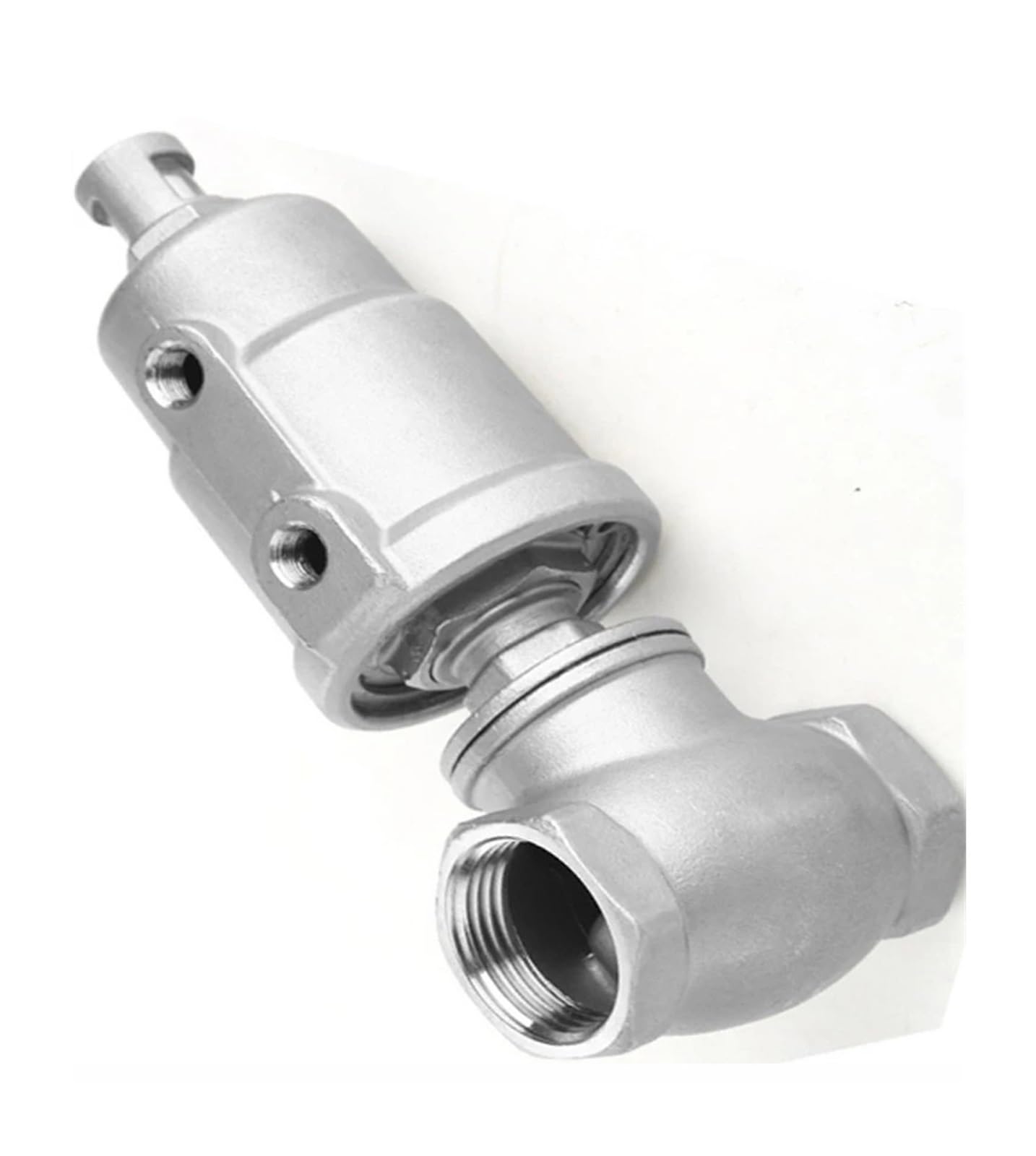QXWPBIBAN 1/2" 3/4" 1" inch Stainless Steel T-Type Pneumatic Thread Globe Valve for Neutral Gas Air(Double Acting,45720)