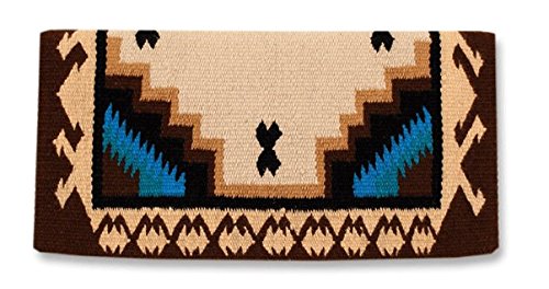 MayatexHaymaker Saddle Blanket, Chestnut/Sheepskin/Umber/Turquoise, 38 x 34-Inch