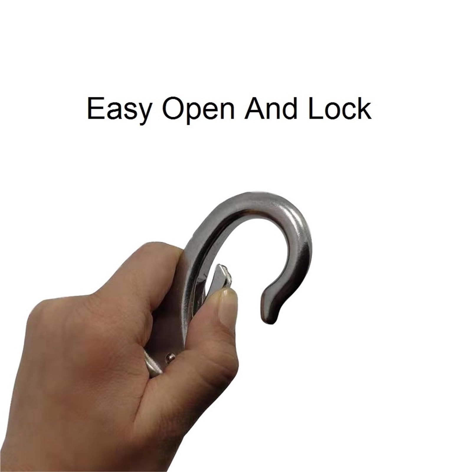 5 Stück robuster Karabinerhaken aus rostfreiem Stahl 304 mit festem Ösenclip, Karabinerhaken, universelle Marine-Clip-Dock-Hardware(72mm)
