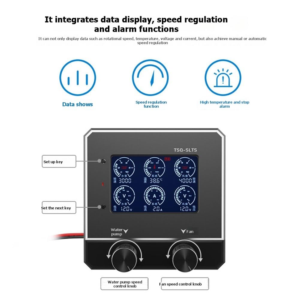 Controller per Ventola di Pompa D'Acqua PWM Intelligente 12-24V Regolazione Manuale e Automatica Della Velocità per Sistemi di Raffreddamento PC A 2/3/4 Fili B