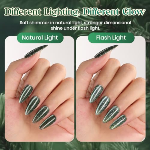 Image of Beetles Emerald Green Cat-Eye Gel Nail Polish