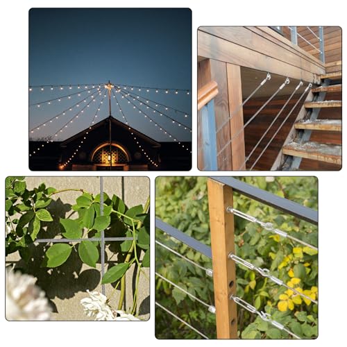Image of Frame Wire for Hanging16.4 FT 5 /64 inch Heavy Mirror Frame Hangings Kit with Screws Heavy Duty Stainless Steel Rope for Lamps Billboards Basket Flowerpot Pictures Holds Up to 66lbs(30kg)