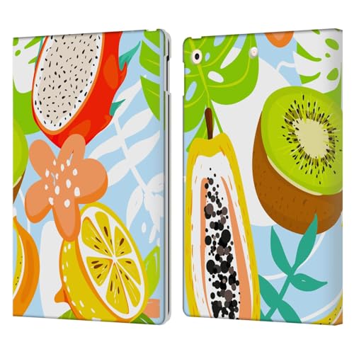 Étui portefeuille en cuir imprimé fruits Haroulita multi-position pour iPad 10.2