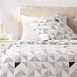 Fundas Para Edredones Amazon Amazon Basics - Juego de ropa de cama con funda de edredón, de satén, 135 x200 cm / 80 x 80 cm x 1, Multicolor (Diamond Fusion), estampado