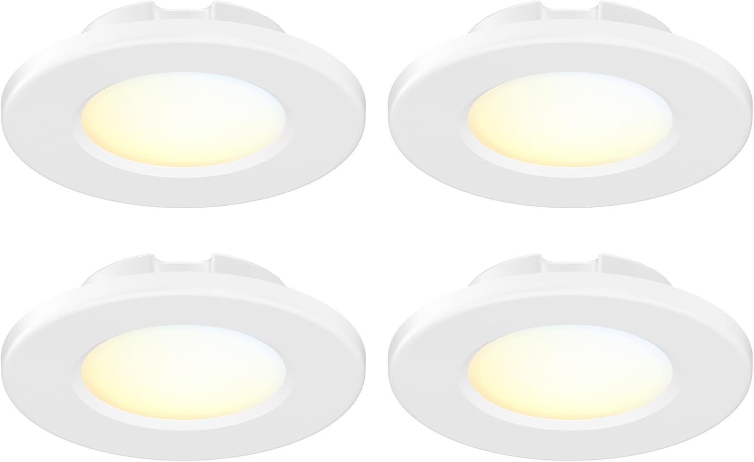 4 Inch LED Mini Surface Mount Light, Recessed Trim, Small Flush Mount Ceiling Light for Hallway, Bathroom, Kitchen, 120V, 60W Replacement, 5CCT Selectable, ETL, Wet Rated, White/4 Packs