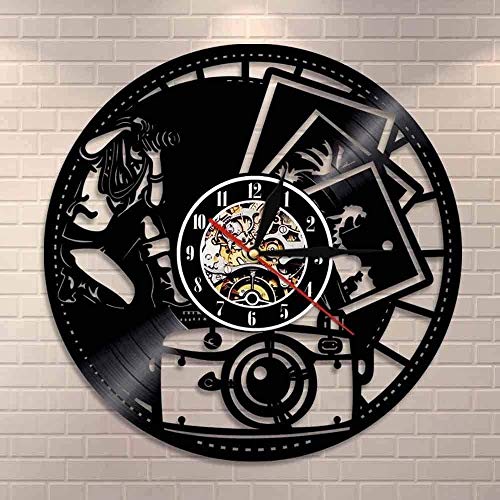 Vinyl Wanduhr Fotografie Vinyl Schallplatte Wanduhr Home Decoration Movie Shutter Digitalkamera Fotoshooting Kunst Wanduhr