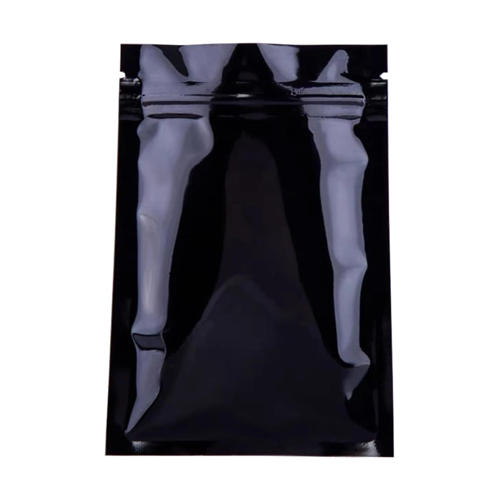 zip lock bags, 100Pcs Black Aluminum Foil Zip Lock Bags Tear Notch Reclosable Flat Food Storage Pouches(Black,15x22cm)