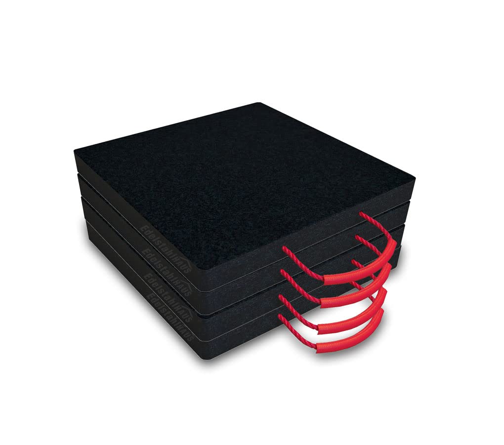 4 Stück Abstützplatten Schwarz 300x300x30mm, 7t, Unterlegplatten, Kranplatten, Kranabstützplatten, LuxTek