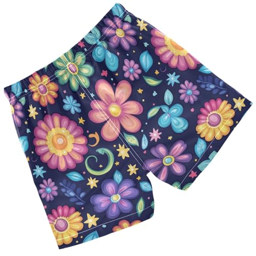 Pigsaly Boys' Swim Board Shorts Rainbow Flower Star Boy's Swim Trunks Kids Swimwear 5T2